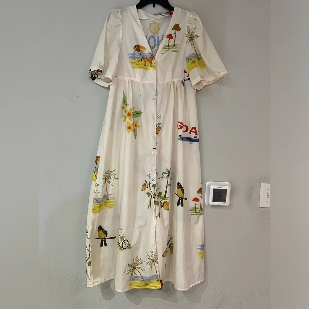 RHODE Karline Printed Dress size M - Picture 4 of 12